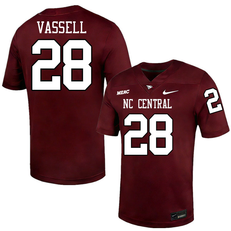 North Carolina Central Eagles #28 Jelani Vassell College Football Jerseys,Uniforms Stitched-Maroon